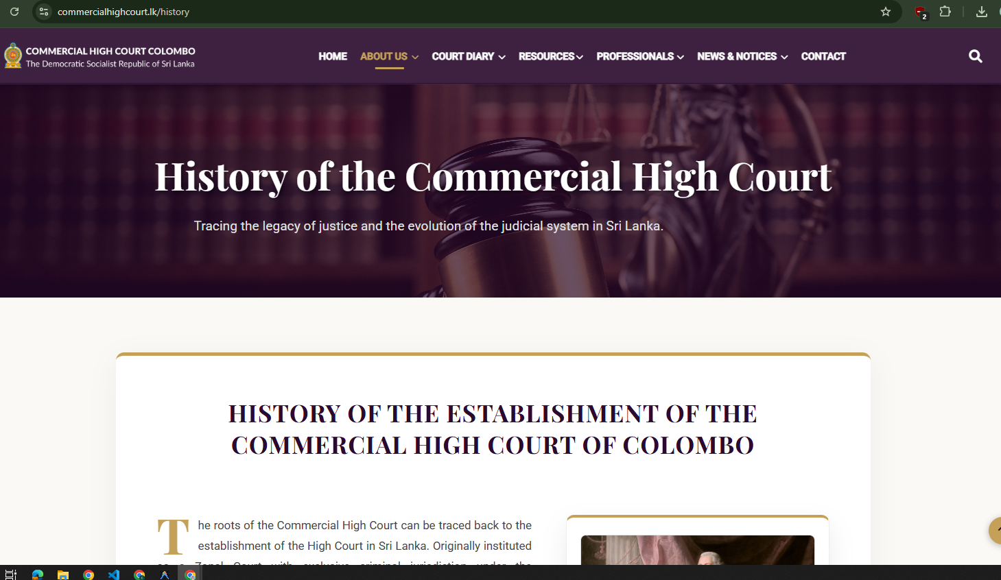 History page sample