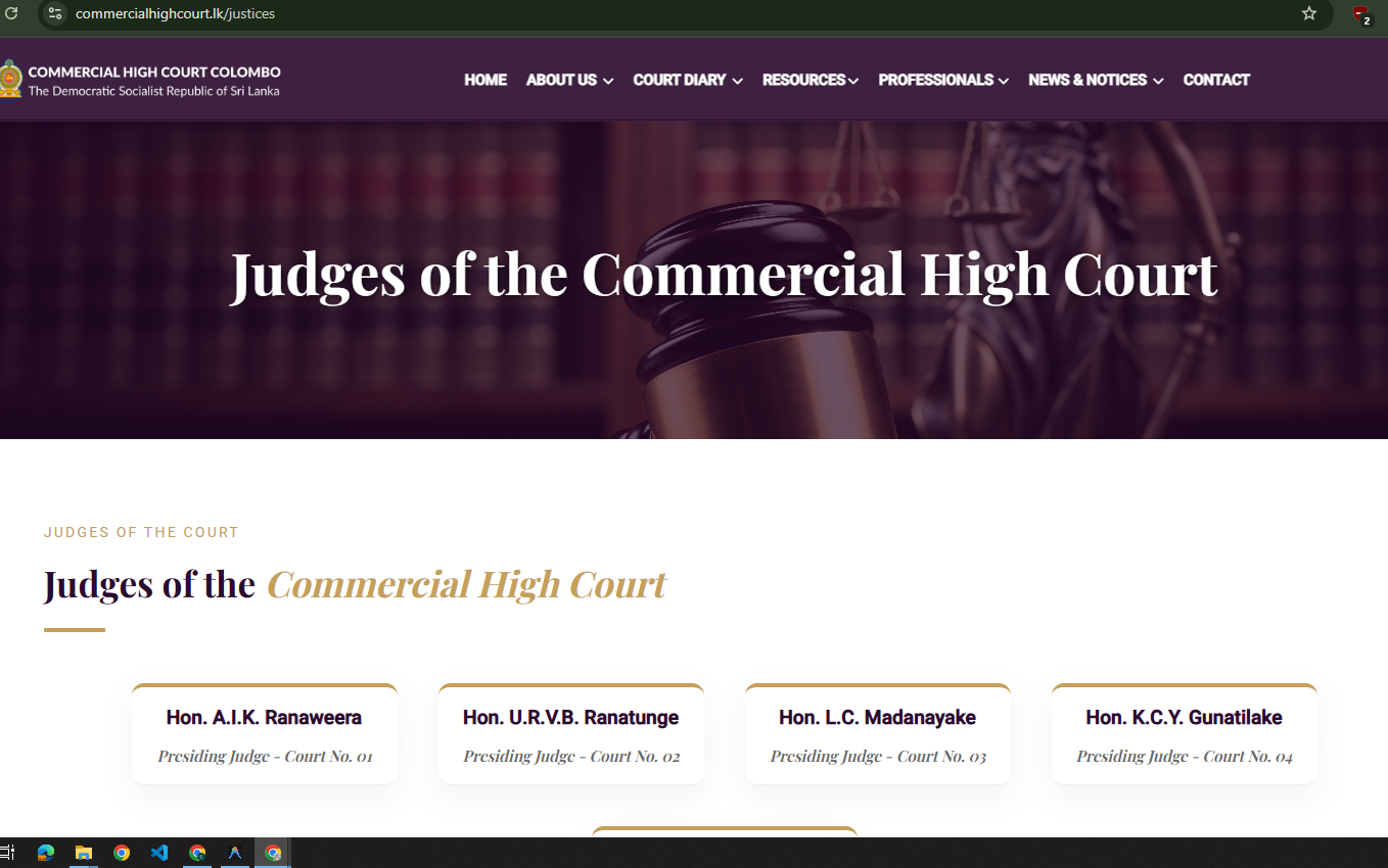 Judges page sample