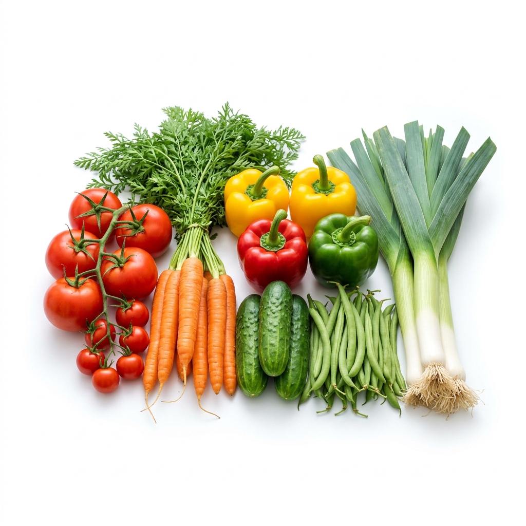 Organic Highland Farm Vegetables Lot (Carrot, Leeks, Bell Pepper, Cabbage) - 250kg Mixed Crates