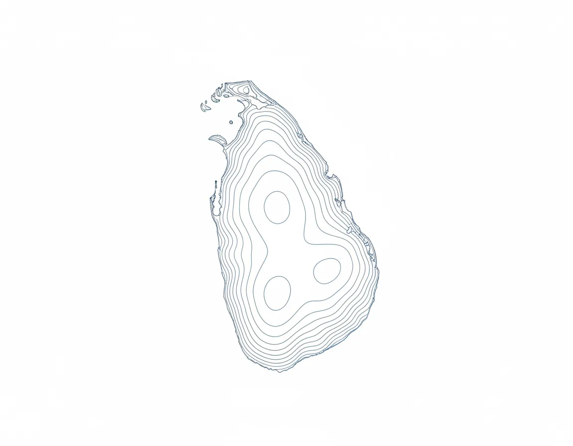 Sri Lanka Port Locations Topographic Map